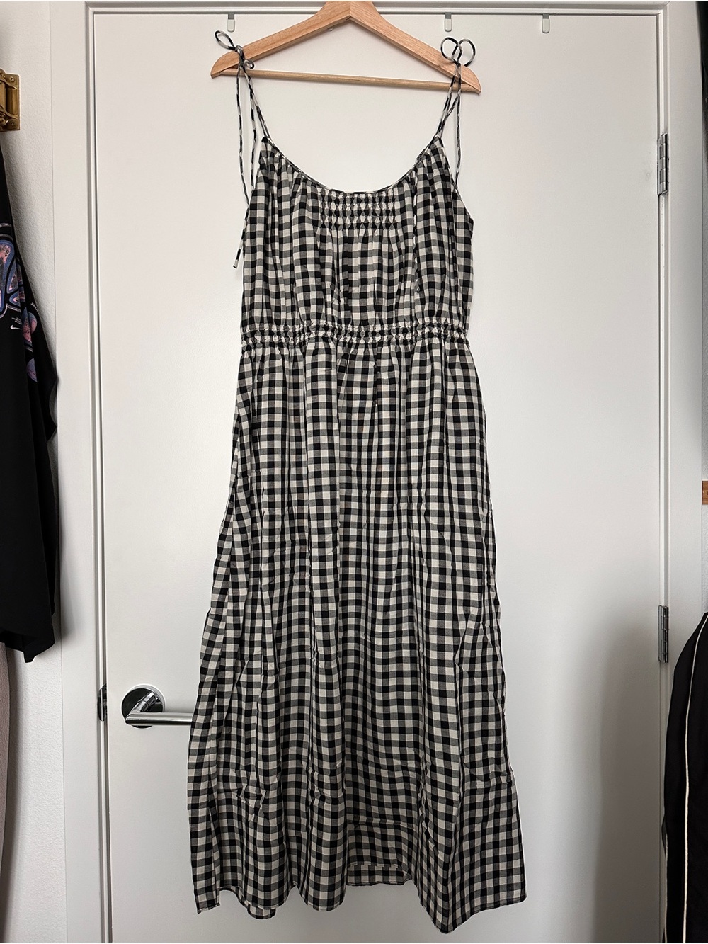 DÔEN Leslie Midi Dress Black Marilyn Gingham
